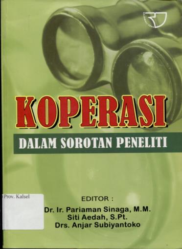 Cover Koperasi dalam sorotan penelitian / Sinaga pariaman