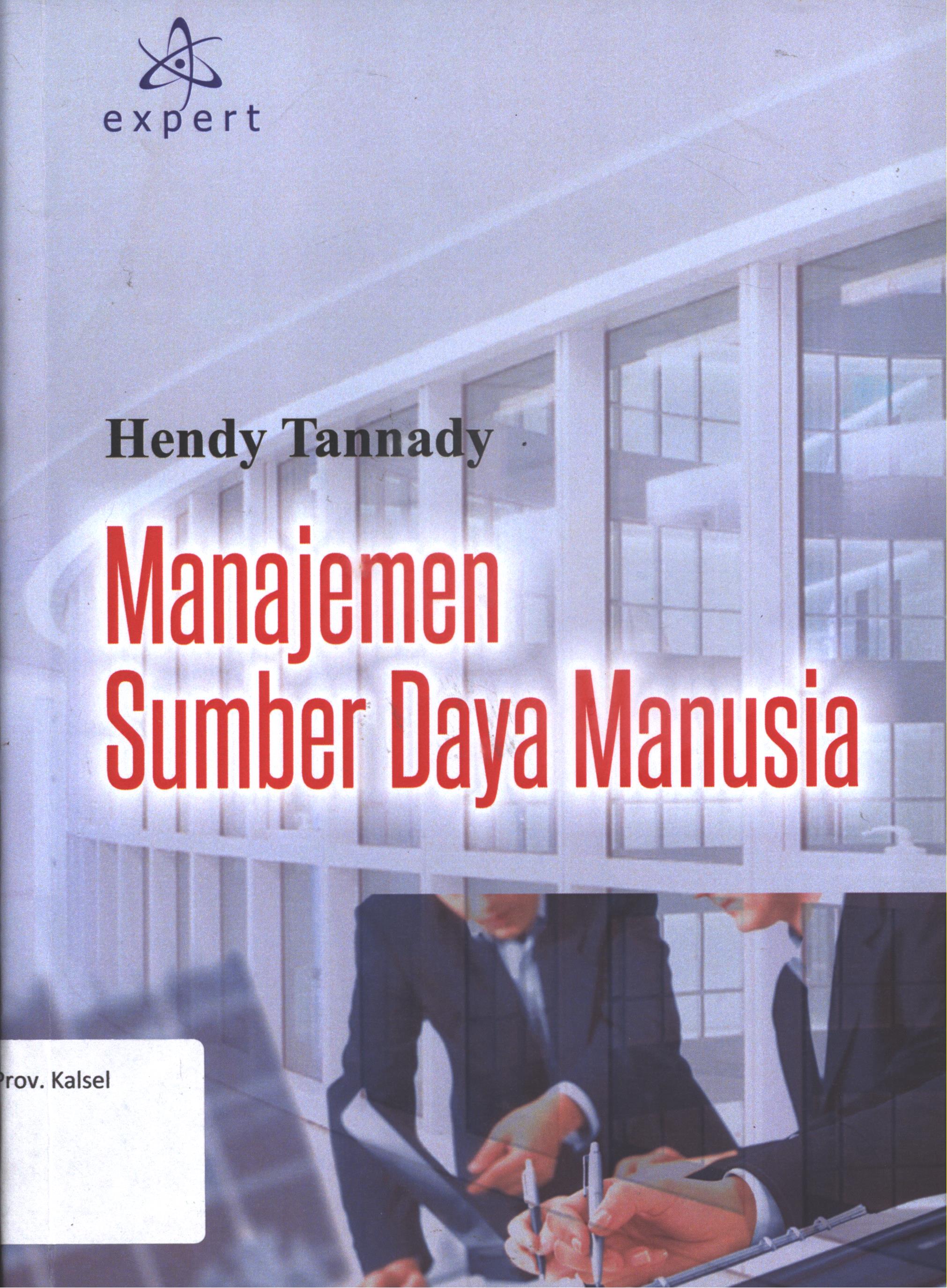 Cover Manajemen sumber daya manusia / Hendy Tannady