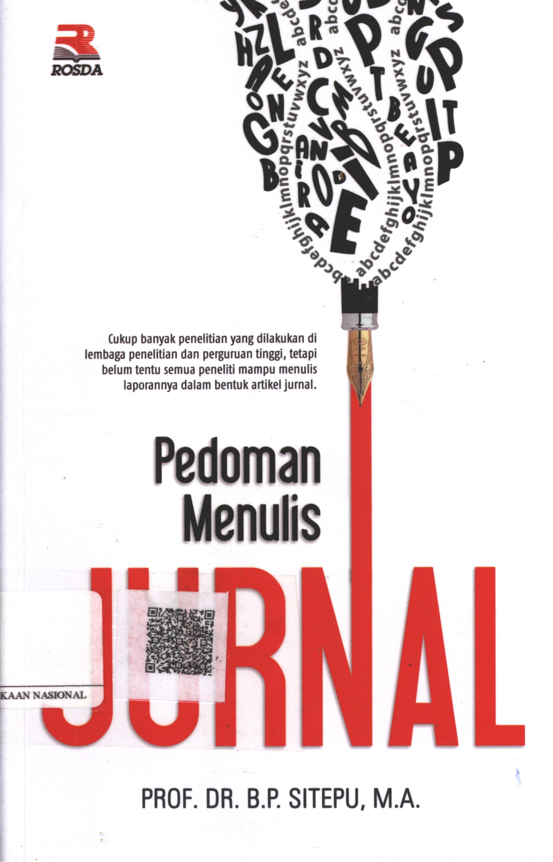 Cover Pedoman Menulis Jurnal / Prof. Dr. B.P. Sitepu, MA.; Editor : Mita Septiani, Nita Nur Muliawati