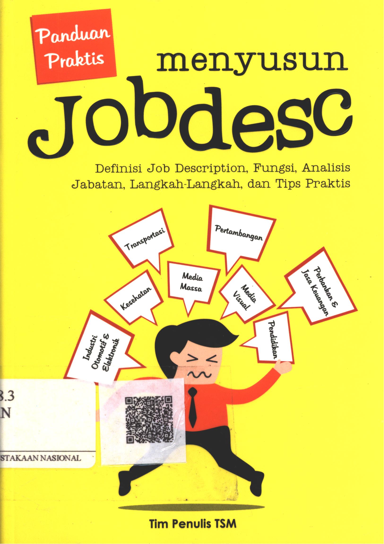 Cover Panduan Praktis Menyusun Jobdesc / Editor : Andriansyah / Penanggungjawab : Tim Penulis TSM