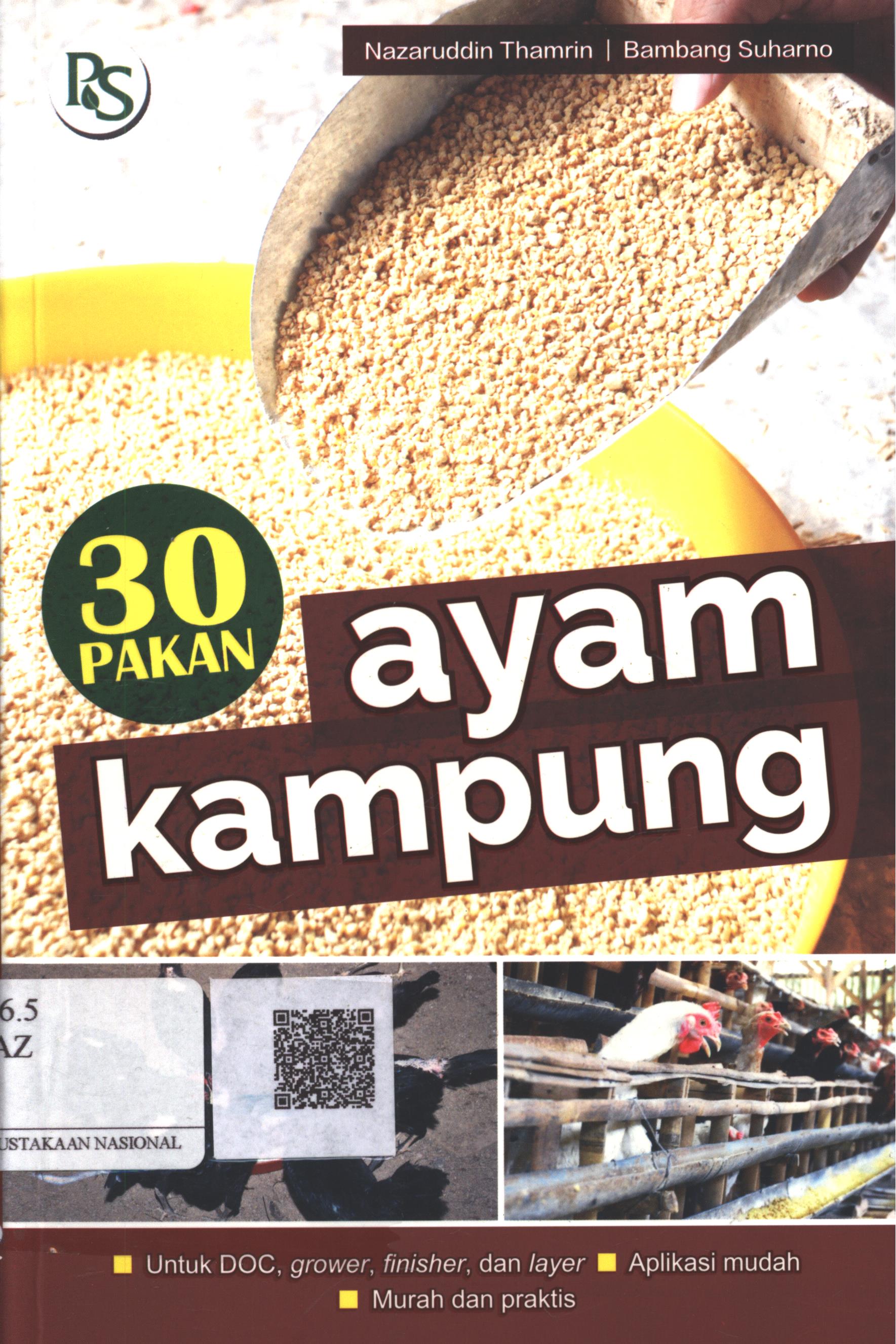 Cover 30 Pakan Ayam Kampung / Nazaruddin Thamrin, Bambang Suharno; Editor : B. Prasetya W.