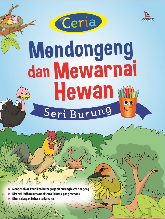 Cover Ceria Mendongeng dan Mewarnai Hewan :  Seri Burung / Thifa