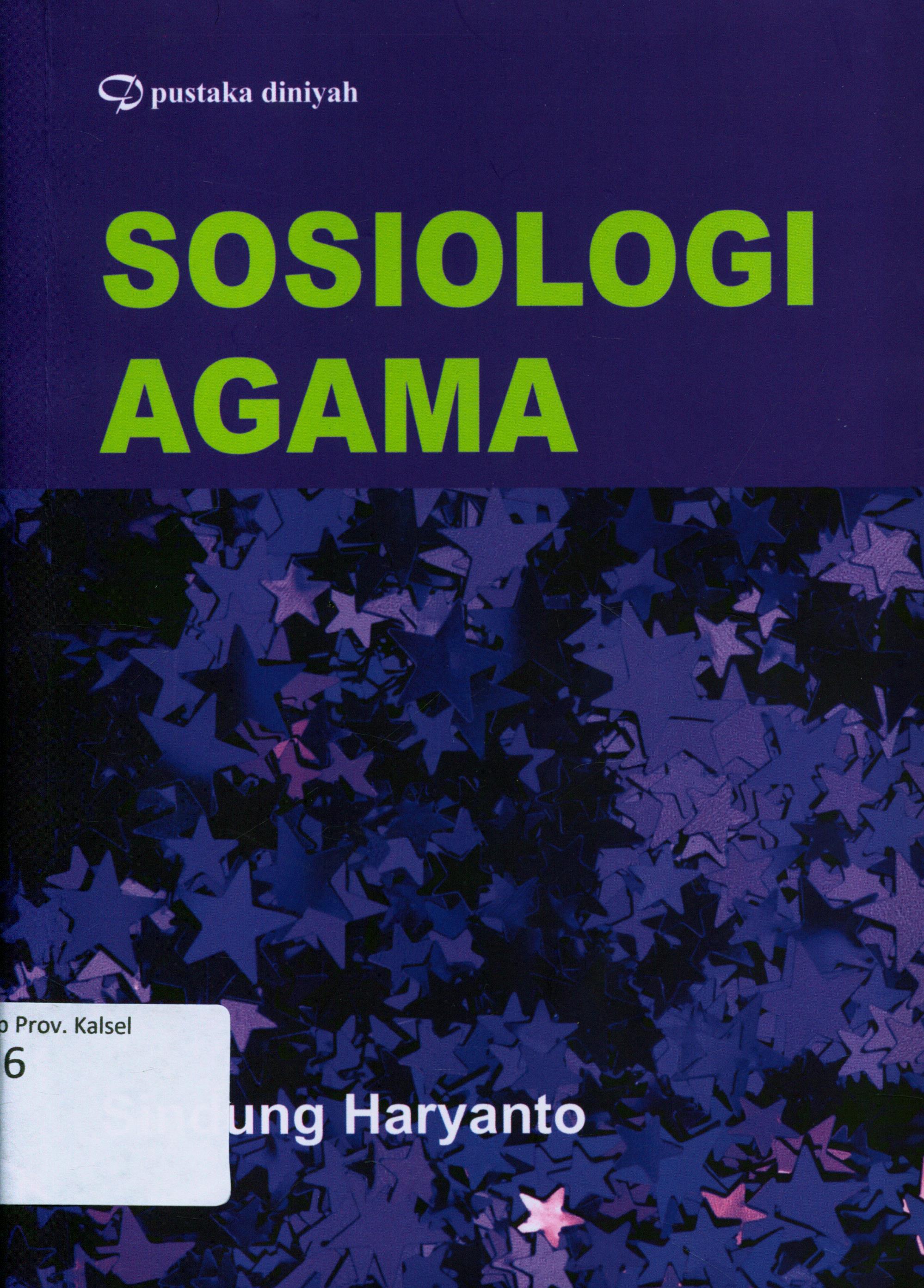 Cover Sosiologi  Agama / Sindung Haryanto