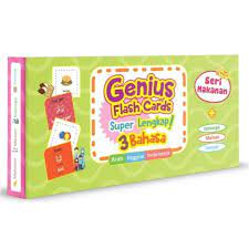 Cover Genius Flash Cards Super Lengkap! 3 Bahasa (Arab - Inggris - Indonesia) Seri Makanan / Noor H. Dee