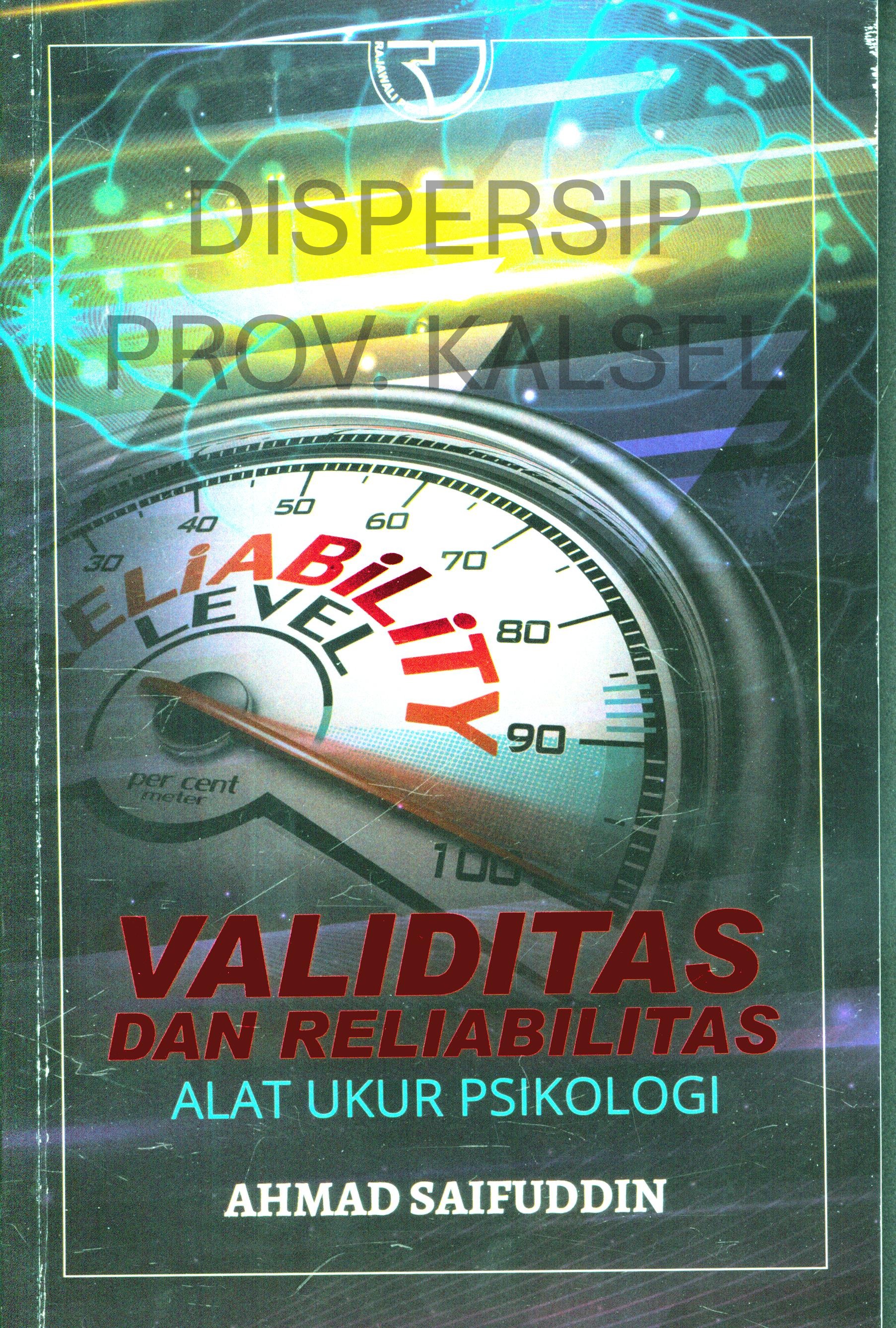 Cover Validitas dan Realibilitas Alat Ukur Psikologi