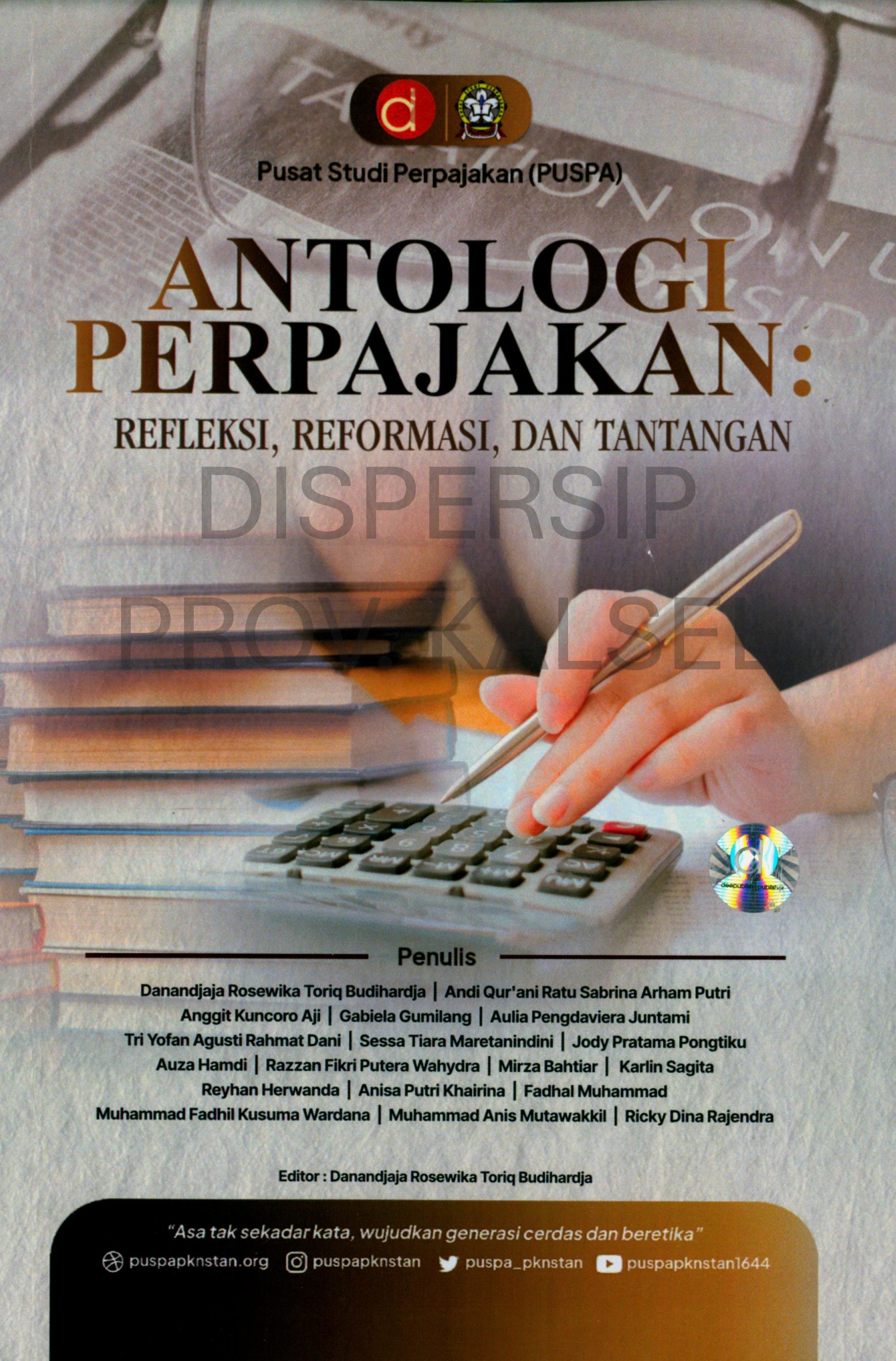 Cover Antologi Perpajakan :  Refleksi, Reformasi, dan Tantangan
