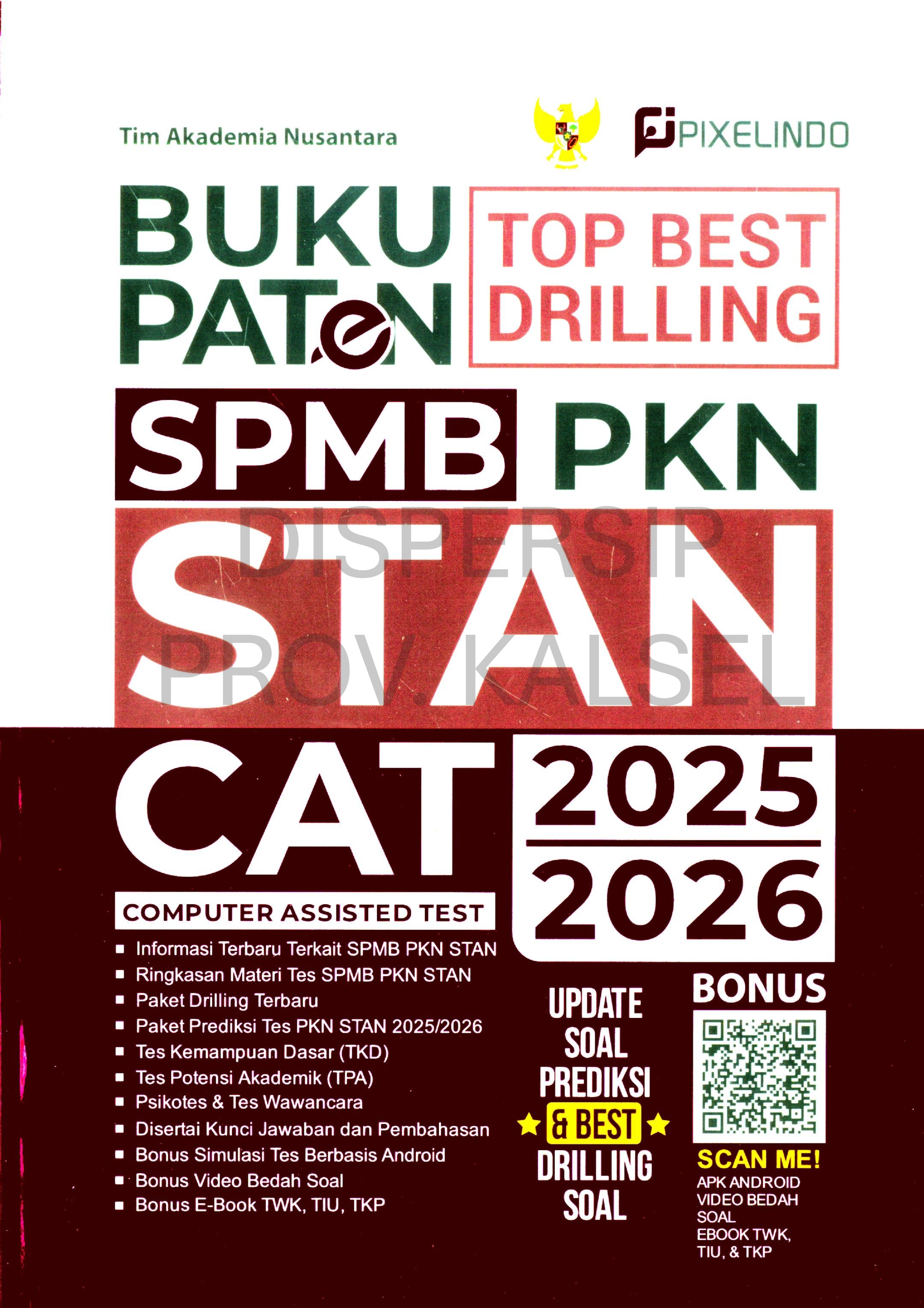 Cover Buku Paten Top Best Drilling SPMB PKN Stan 2025-2026 / Tim Akademia Nusantara